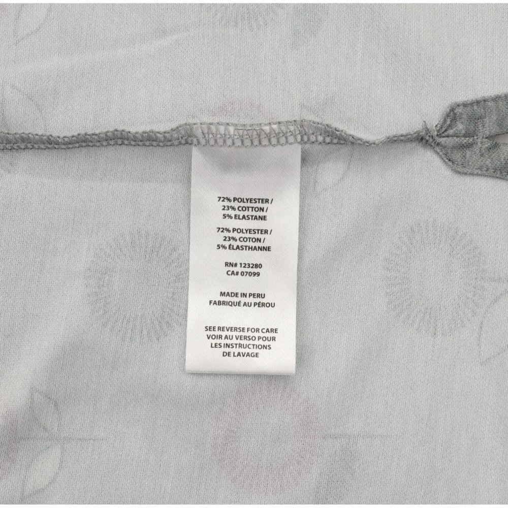 Travis Mathew Golf Polo Shirt Men's XL Gray Purple Blue Floral Pattern Spell Out - Picture 8 of 9